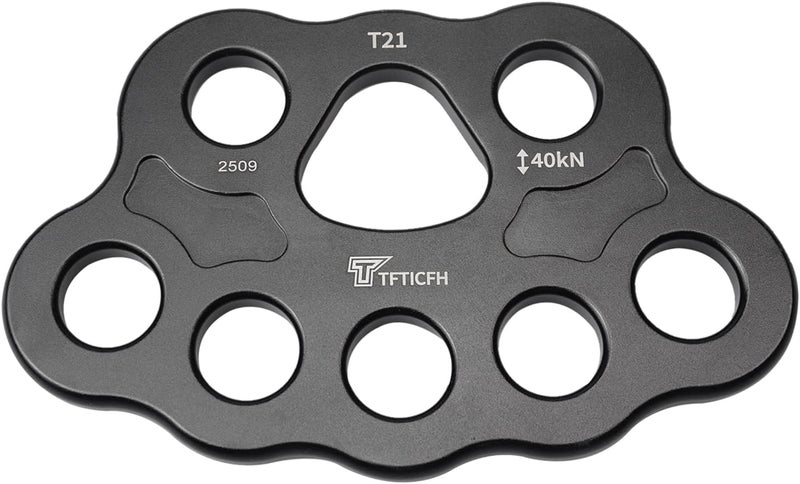 TFTICFH 30kN/40kN Rigging Plate Aluminum Anchor Multiplier Plate, 4 Holes Force Divider Plate Bear, Climbing Descender Gear for Hammock Firefighting Arborist Rock Climbing Rescue Cave Yoga - Image 3